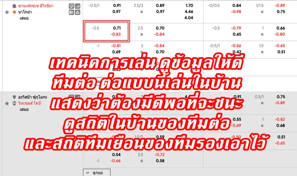 ราคาบอล 0.5 (ครึ่งลูก)