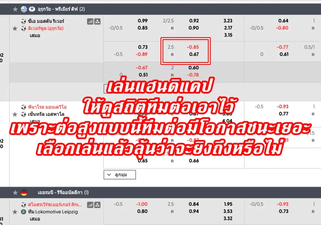 ราคาบอล 2.5 (สองลูกครึ่ง)