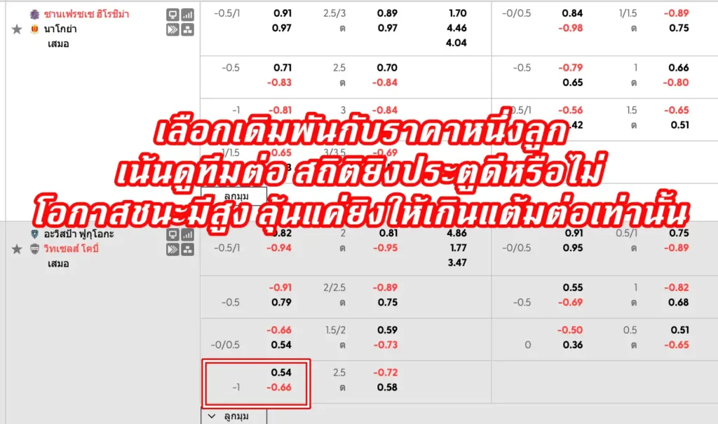 ราคาบอล 1 (หนึ่งลูก)