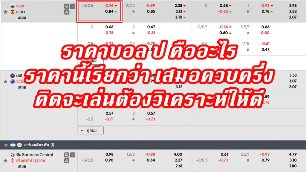 ราคาบอล ป คืออะไร
