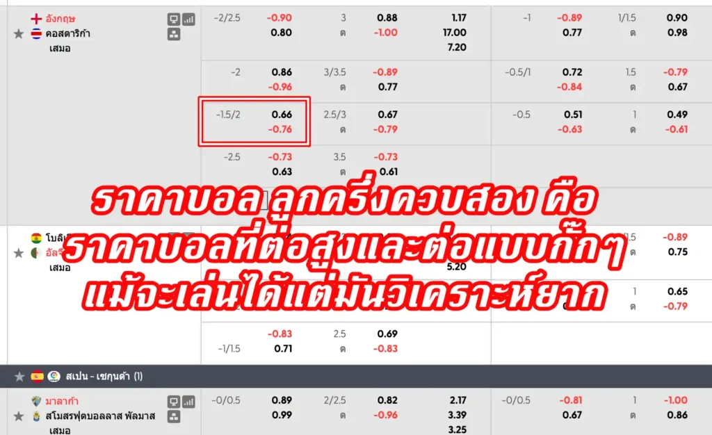 ราคาบอล ลูกครึ่งควบสอง คือ
