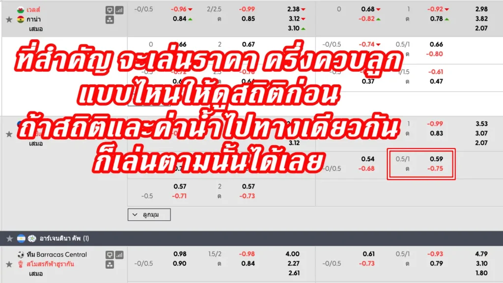 ราคาบอล 0.5/1 คืออะไร