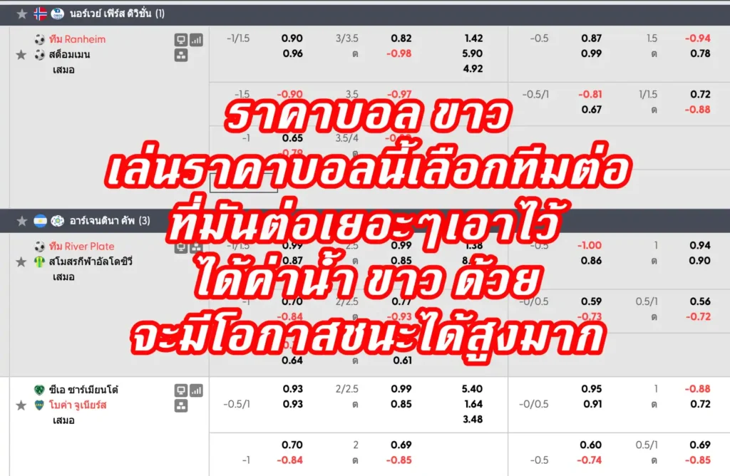 ราคาบอล ขาว คืออะไร